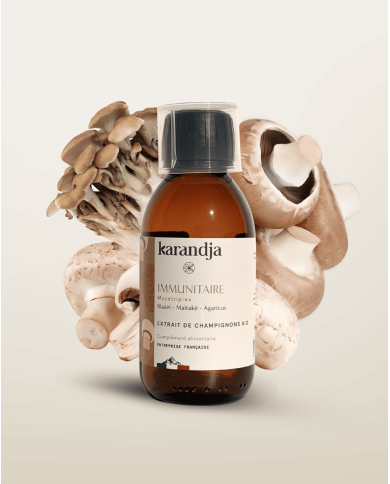 Extrait de Champignons Bio IMMUNITAIRE,  Agaricus blazei - Grifola frondosa - Agaricus bisporus