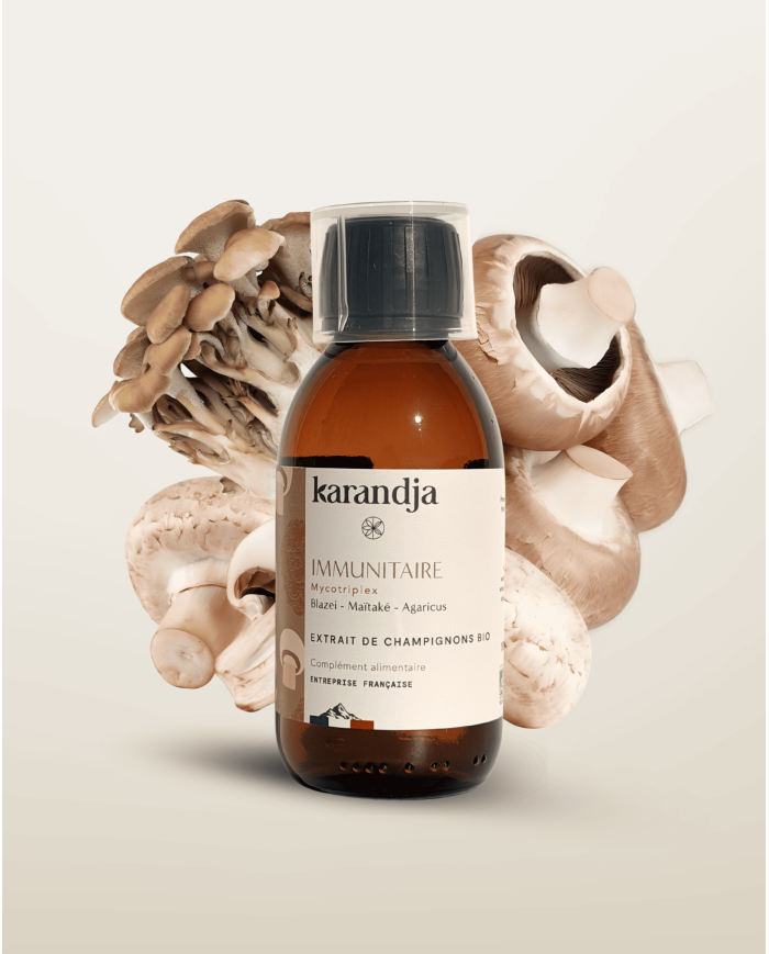 Extrait de Champignons Bio IMMUNITAIRE,  Agaricus blazei - Grifola frondosa - Agaricus bisporus