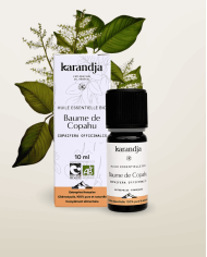 Huile essentielle BAUME DE COPAHU Bio chémotypée, 100% pure et naturelle, Karandja laboratoire.