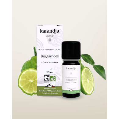 Huile essentielle BERGAMOTTE Bio chémotypée, 100% pure et naturelle, Karandja laboratoire.