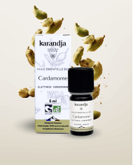 Huile essentielle CARDAMOME Bio chémotypée, 100% pure et naturelle, Karandja laboratoire.