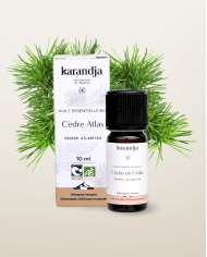 Huile essentielle CEDRE ATLAS Bio chémotypée, 100% pure et naturelle, Karandja laboratoire.