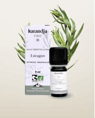 Huile essentielle ESTRAGON Bio chémotypée, 100% pure et naturelle, Karandja laboratoire, origine France - Bouches-du-Rhône.