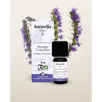 Huile essentielle HYSOPE COUCHEE Bio chémotypée, 100% pure et naturelle, Karandja laboratoire.