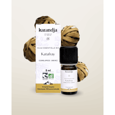 Huile essentielle KATAFRAY Bio chémotypée, 100% pure et naturelle, Karandja laboratoire.