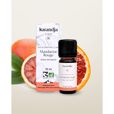 Huile essentielle MANDARINE ROUGE Bio chémotypée, 100% pure et naturelle, Karandja laboratoire.