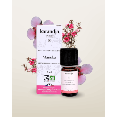 Huile essentielle MANUKA Bio chémotypée, 100% pure et naturelle, Karandja laboratoire.