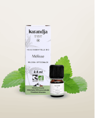 Huile essentielle MELISSE Bio chémotypée, 100% pure et naturelle, Karandja laboratoire, origine France - Hautes-Alpes (05).