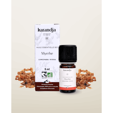 Huile essentielle MYRRHE Bio chémotypée, 100% pure et naturelle, Karandja laboratoire.