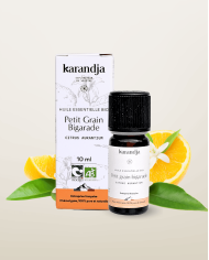 Huile essentielle PETIT GRAIN BIAGARDE Bio chémotypée, 100% pure et naturelle, Karandja laboratoire.