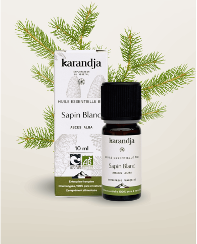 Huile essentielle SAPIN BLANC Bio chémotypée, 100% pure et naturelle, Karandja laboratoire.