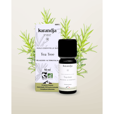 Huile essentielle TEA TREE Bio chémotypée, 100% pure et naturelle, Karandja laboratoire.