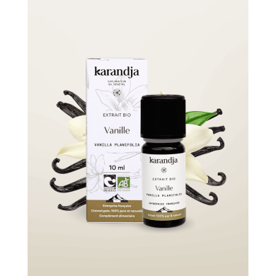 Huile essentielle VANILLE Bio chémotypée, 100% pure et naturelle, Karandja laboratoire.