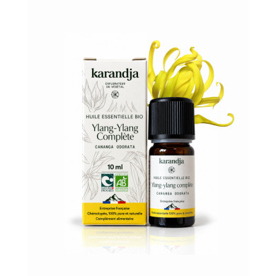 Huile essentielle YLANG-YLANG COMPLETE Bio chémotypée, 100% pure et naturelle, Karandja laboratoire.