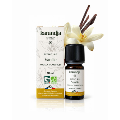 Huile essentielle VANILLE Bio chémotypée, 100% pure et naturelle, Karandja laboratoire.