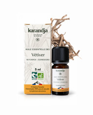 Huile essentielle VETIVER Bio chémotypée, 100% pure et naturelle, Karandja laboratoire.
