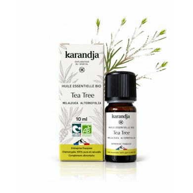 Huile essentielle TEA TREE Bio chémotypée, 100% pure et naturelle, Karandja laboratoire.
