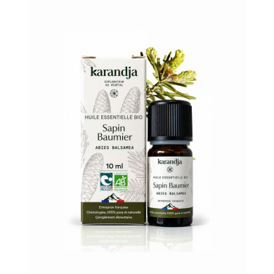 Huile essentielle SAPIN BAUMIER Bio chémotypée, 100% pure et naturelle, Karandja laboratoire.