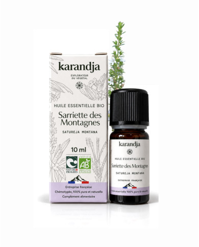 Huile essentielle SARRIETTE DES MONTAGNES Bio chémotypée, 100% pure et naturelle, Karandja laboratoire.