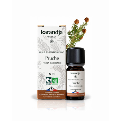 Huile essentielle PRUCHE Bio chémotypée, 100% pure et naturelle, Karandja laboratoire.