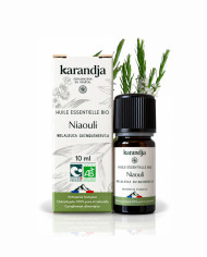 Huile essentielle NIAOULI Bio chémotypée, 100% pure et naturelle, Karandja laboratoire.