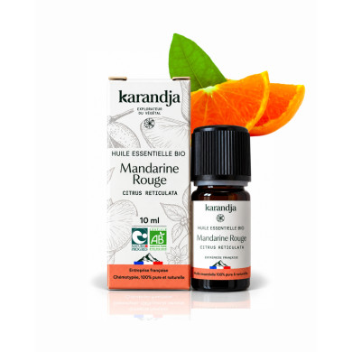 Huile essentielle MANDARINE ROUGE Bio chémotypée, 100% pure et naturelle, Karandja laboratoire.