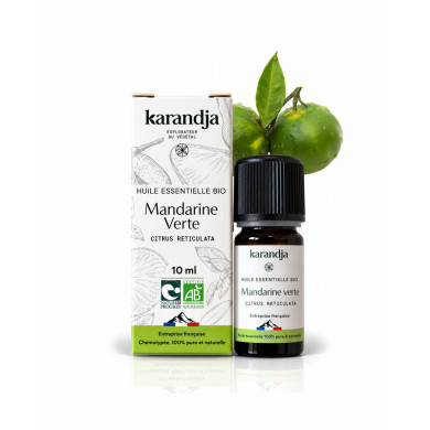 Huile essentielle MANDARINE VERTE Bio chémotypée, 100% pure et naturelle, Karandja laboratoire.