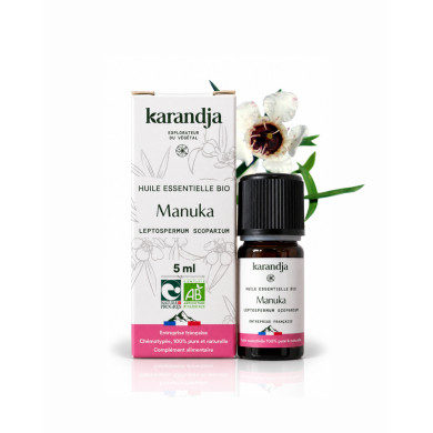 Huile essentielle MANUKA Bio chémotypée, 100% pure et naturelle, Karandja laboratoire.