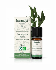 Huile essentielle EUCALYPTUS RADIE Bio chémotypée, 100% pure et naturelle, Karandja laboratoire.