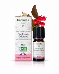 Huile essentielle GAULTHERIE ODORANTE Bio chémotypée, 100% pure et naturelle, Karandja laboratoire.