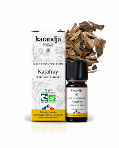Huile essentielle KATAFRAY Bio chémotypée, 100% pure et naturelle, Karandja laboratoire.