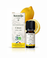 Huile essentielle CITRON Bio chémotypée, 100% pure et naturelle, Karandja laboratoire.