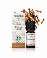 Huile essentielle CLOU DE GIROFLE Bio chémotypée, 100% pure et naturelle, Karandja laboratoire.