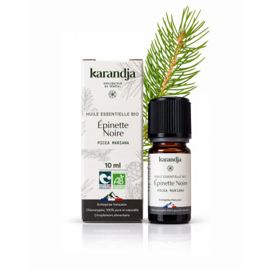 Huile essentielle EPINETTE NOIRE Bio chémotypée, 100% pure et naturelle, Karandja laboratoire.