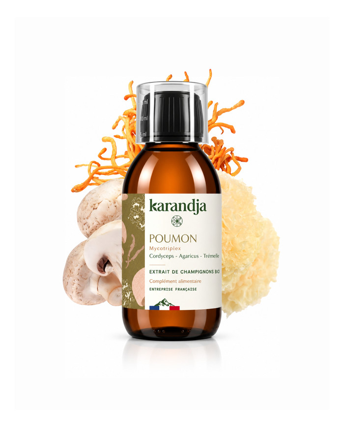 Extrait de Champignons Bio POUMON Cordyceps - Agaricus - Trémelle
