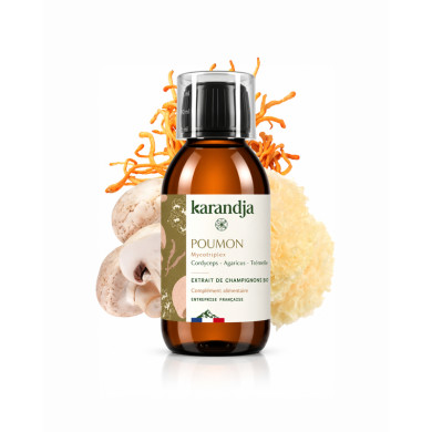 Extrait de Champignons Bio POUMON Cordyceps - Agaricus - Trémelle