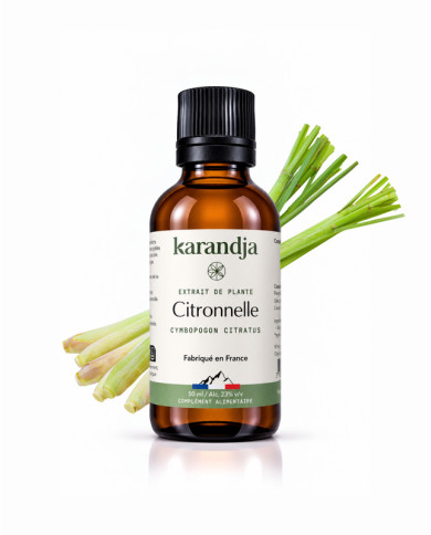 Extrait liquide de plante Bio  CITRONNELLE Karandja 50ml
