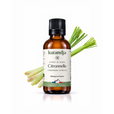 Extrait liquide de plante Bio  CITRONNELLE Karandja 50ml