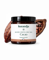 Beurre végétal bio CACAO Karandja 100ml, non raffiné, non désodorisé, 100% naturel.