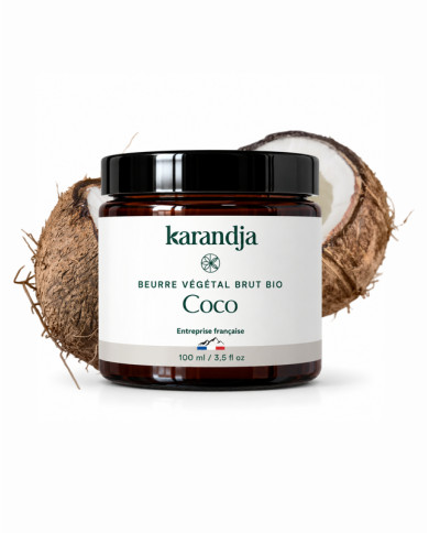 Beurre végétal bio COCO Karandja 100ml, non raffiné, non désodorisé, 100% naturel.