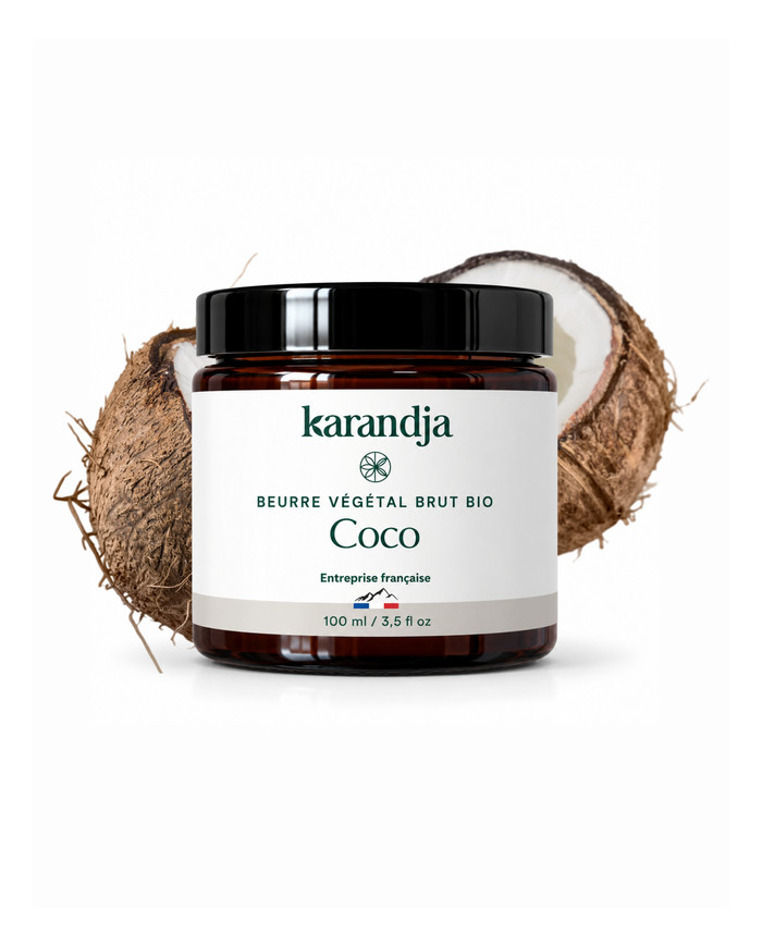 Beurre végétal bio COCO Karandja 100ml, non raffiné, non désodorisé, 100% naturel.