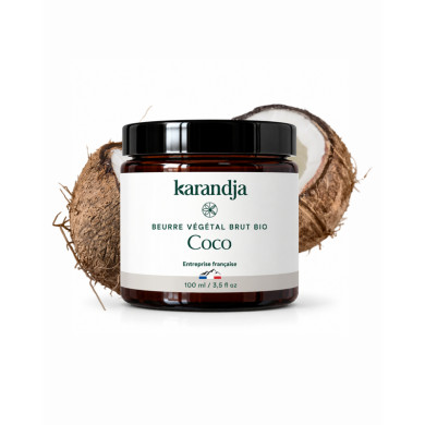 Beurre végétal bio COCO Karandja 100ml, non raffiné, non désodorisé, 100% naturel.