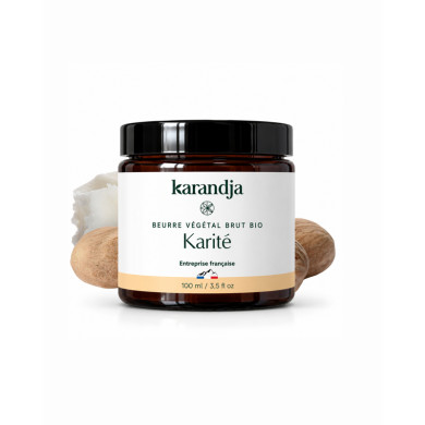 Beurre végétal bio KARITE Karandja 100ml, non raffiné, non désodorisé, 100% naturel.