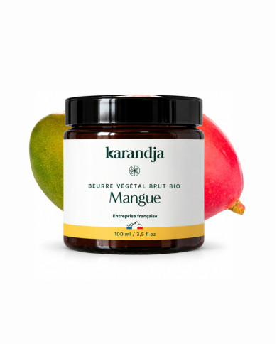 Beurre végétal bio MANGUE Karandja 100ml, non raffiné, non désodorisé, 100% naturel.