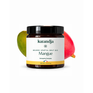 Beurre végétal bio MANGUE Karandja 100ml, non raffiné, non désodorisé, 100% naturel.