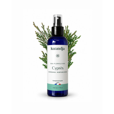 Eau florale Bio CYPRES Karandja 200ml, origine France, buvable, sans conservateurs ni additifs.
