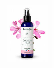 Eau florale Bio GERANIUM ROSAT Karandja 200ml, origine France, buvable, sans conservateurs ni additifs.
