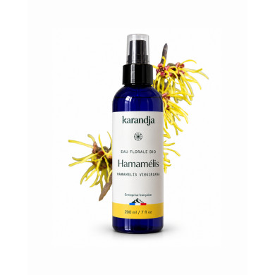 Eau florale Bio HAMAMELIS Karandja 200ml, origine France, buvable, sans conservateurs ni additifs.