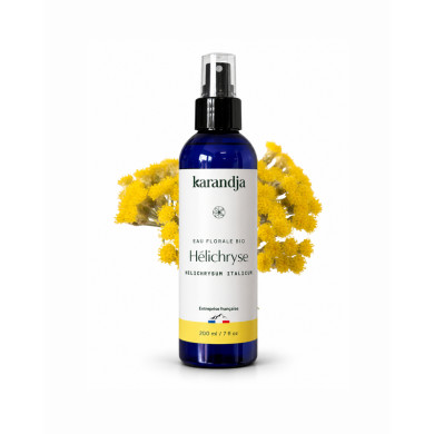 Eau florale Bio HELICHRYSE Karandja 200ml, origine France, buvable, sans conservateurs ni additifs.