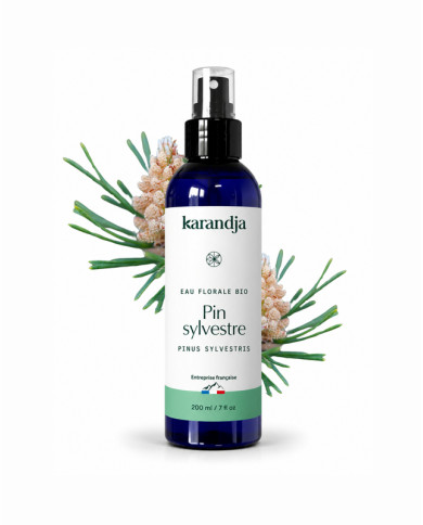 Eau florale Bio PIN SYLVESTRE Karandja 200ml, origine France, buvable, sans conservateurs ni additifs.